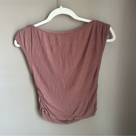 Free People Intimately Mauve/Withered Rose Ruched Boatneck Muscle Tank - Picture 10 of 11